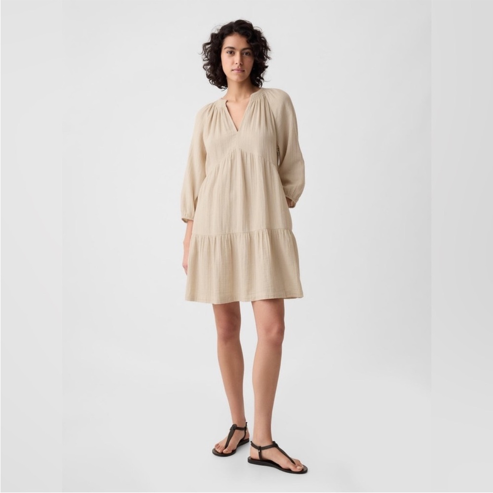 GAP Crinkle Gauze Tiered Mini Dress